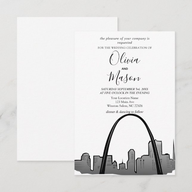 Faire-part de mariage municipal de St Louis Skylin (Devant / Derrière)