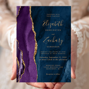 Faire-part de mariage Nacre Or Navy