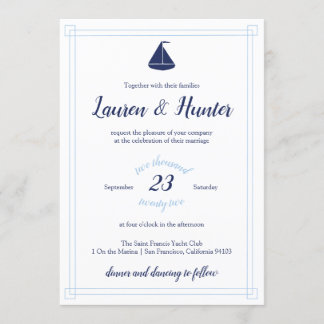 Faire-part de mariage Nautique