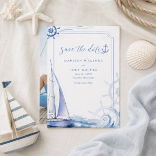Faire-part de mariage nautique à voilier à l'aquar