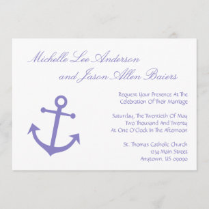 Faire-part de mariage nautique d'Ancre de bateau