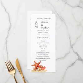 Faire-part de mariage nautique de plage de Starfis