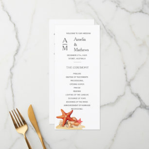 Faire-part de mariage nautique de plage de Starfis