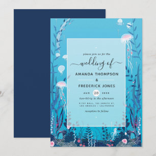 Faire-part de mariage nautique sous la mer