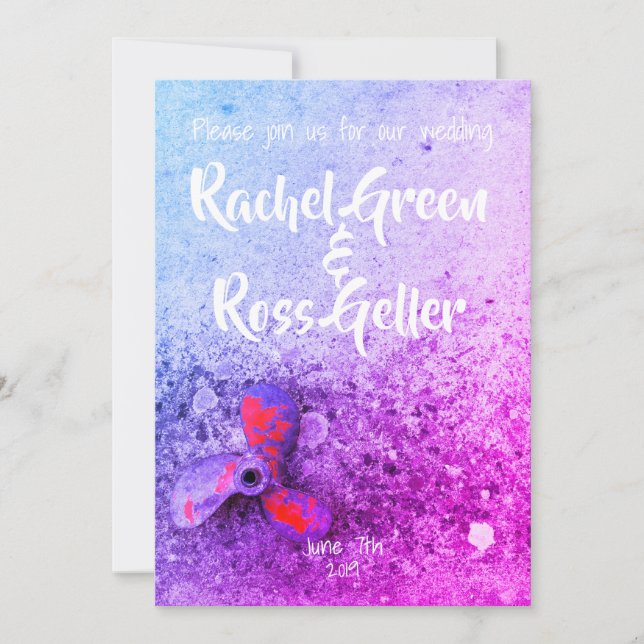 faire-part de mariage nautique vintage (Devant)