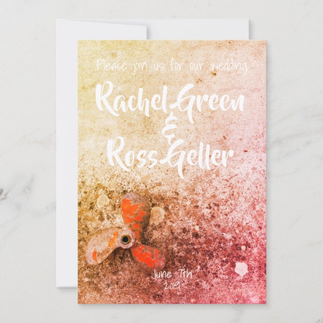 faire-part de mariage nautique vintage (Devant)