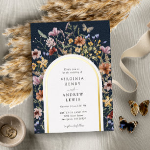 Faire-part de mariage Navy Boho Arch