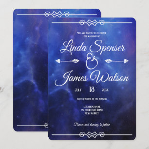 Faire-part de mariage Nebula bleue
