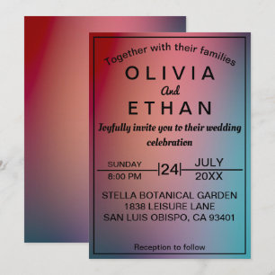 Faire-part de mariage néon moderne et élégant