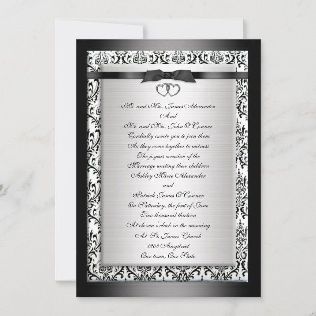 Faire-part de mariage noir (Devant)