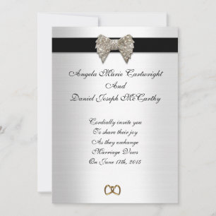 Faire-part de mariage noir et blanc