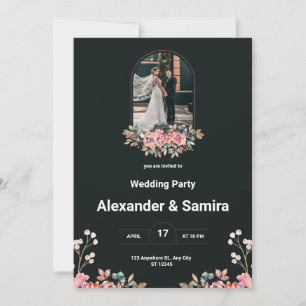 Faire-part de mariage noir et blanc