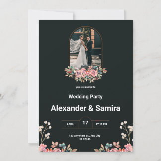 Faire-part de mariage noir et blanc