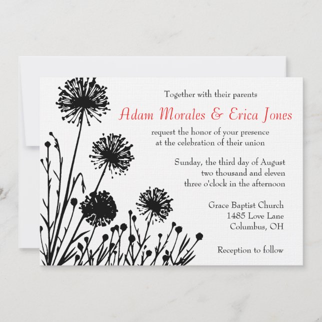 faire-part de mariage noir et blanc (Devant)