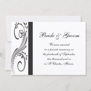 Faire-part de mariage noir et blanc