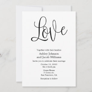 Faire-part de mariage noir et blanc. Aimez les inv