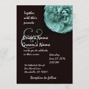 Faire-part de mariage noir et blanc de rose