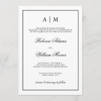 Faire-part de mariage noir et blanc élégant