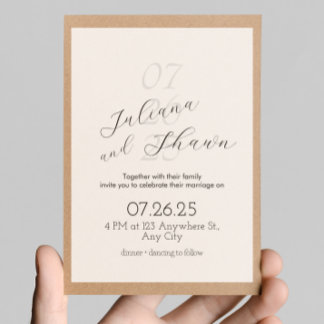 Faire-part de mariage noir et blanc minimal