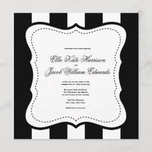 Faire-part de mariage noir et blanc personnalisabl