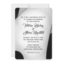 Faire-part de mariage noir et blanc unique