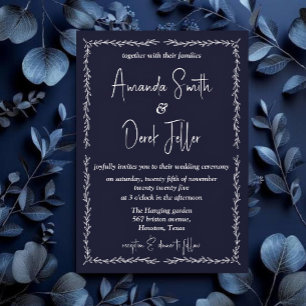 Faire-part de mariage noir foncé et riche
