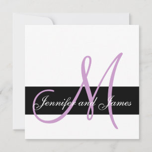 faire-part de mariage Noms Monogrammes Lilac Purpl
