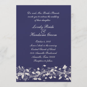 Faire-part de mariage nuptiale floral de marine de