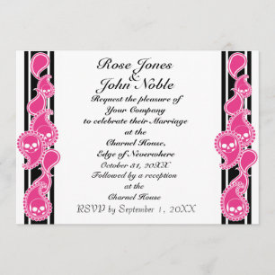 Faire-part de mariage oblique (magenta)
