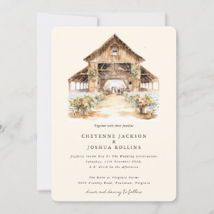 Faire-part de mariage occidental rustique moderne