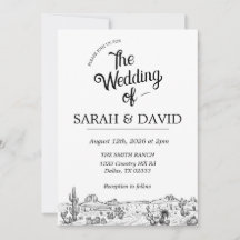 Faire-part de mariage occidental vintage