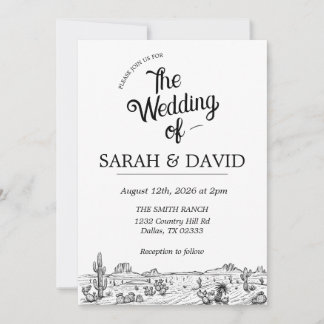 Faire-part de mariage occidental vintage