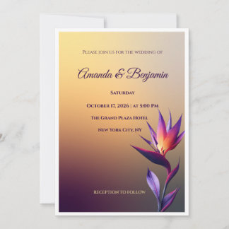 Faire-Part de Mariage Oiseau de Paradis au Coucher