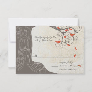 Faire-part de mariage Oiseaux amoureux Tourbillons