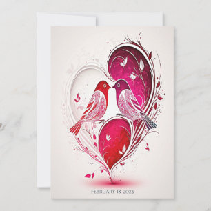 Faire-part de mariage Oiseaux Romantiques & Écritu