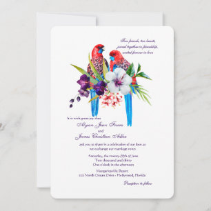 Faire-part de mariage Oiseaux Tropicaux