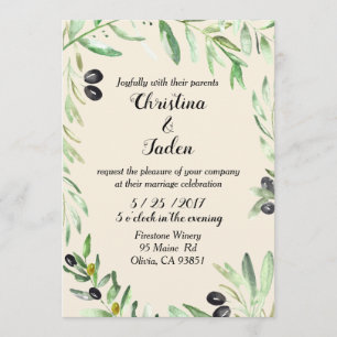 Faire-part de mariage olive