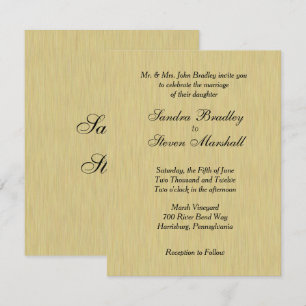 Faire-part de mariage or brossé doux