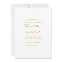 Faire-part de mariage or simple et élégant