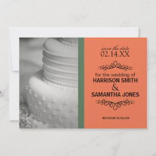 Faire-part de mariage Orange & Green Save the Date