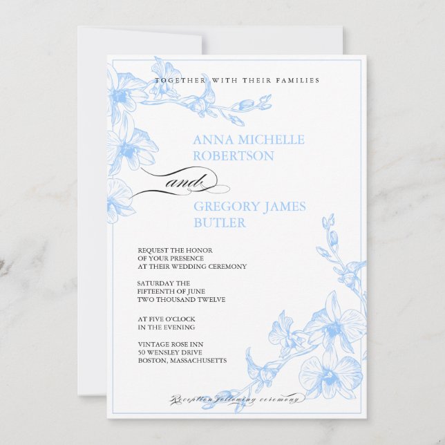 Faire-part de mariage orchidée (Devant)
