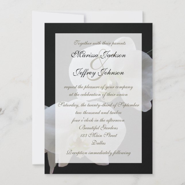 Faire-part de mariage orchidée — Orchidées blanche (Devant)