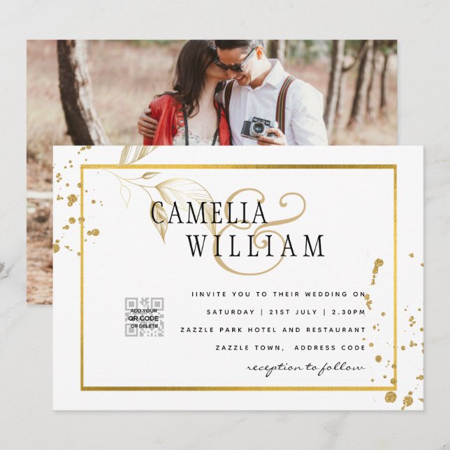 Faire-part de mariage ou carte de sauvegarde de da (Devant / Derrière)