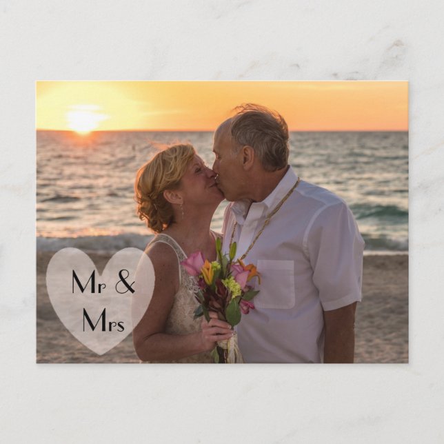 Faire-part de mariage ou d'élopement "M. et Mme" (Devant)