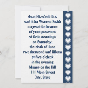 Faire-part de mariage Our 8-Bit Hearts in Navy