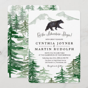 Faire-part de mariage Ours d'Arbre Rustique