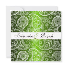 Faire-part de mariage Paisley en dentelle blanche 