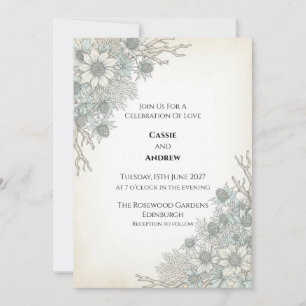Faire-part de mariage Pale Blue Thistle