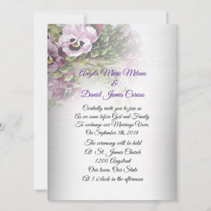Faire-part de mariage Pansies florales