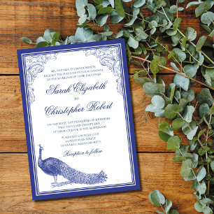 Faire-part de mariage Paon
